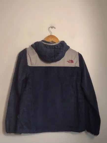 Girl's North Face Blue Fluffy Fleece Jacket Large Age 14 15 16 Year's Ladies XS - Picture 2 of 7